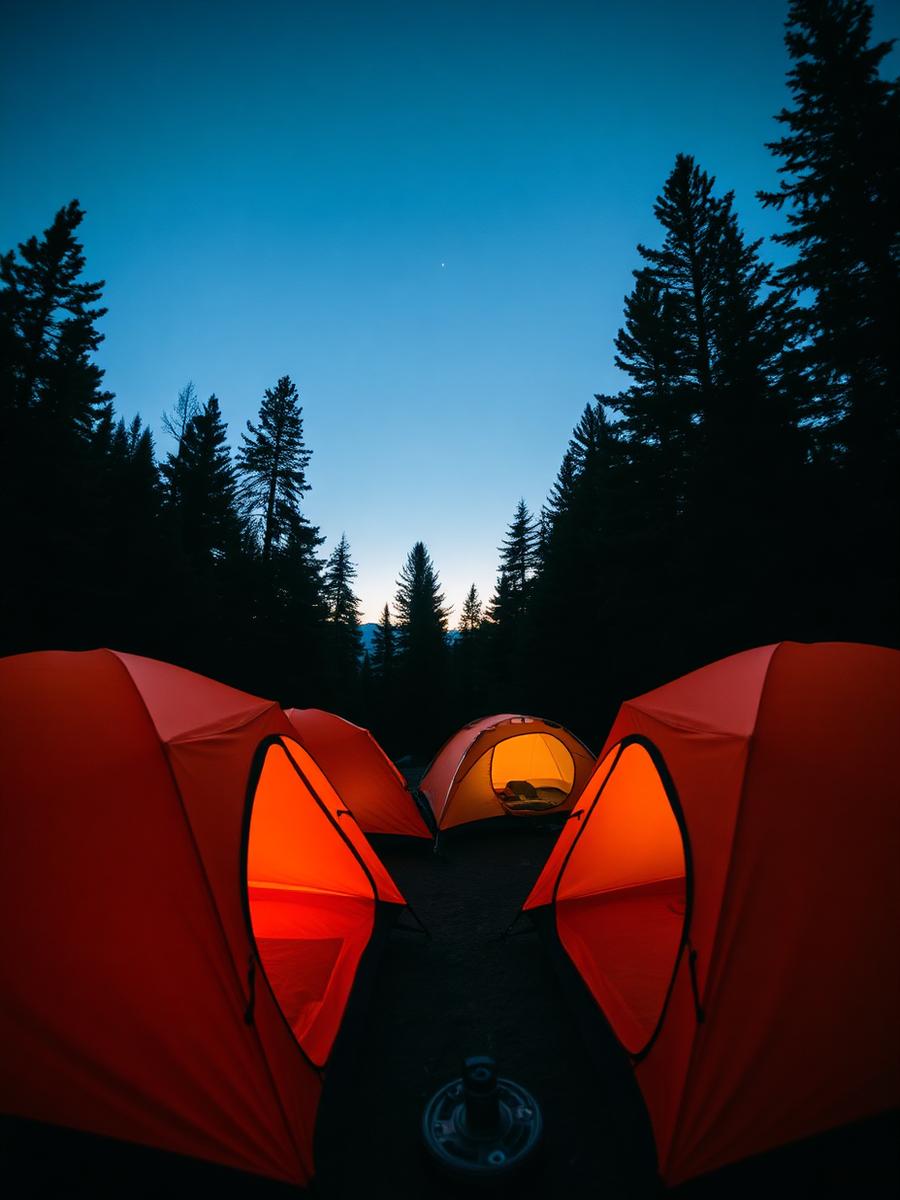 Tents at dusk