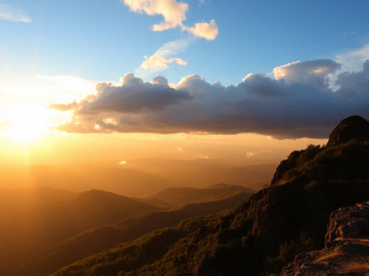 Sunrise from mountain peak